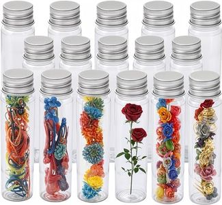 Berenti 16 PCS Plastic Test Tubes with Caps (50 ml) - 1.09×4.30 Inches/28×109 mm Gumball Tubes as Storage Containers for Candy, Beads, Powder – Clear Test Tube for Sample Testing, Home & Party Décor