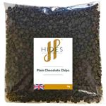 Hides Fine Foods - Plain Chocolate Chips -1kg - GMO - Free - Suitable for Vegetarians - Baking - Desserts - Cookies - Ganache - Muffins - Cakesicles - Cakes - Cupcakes -Tempering - Chocolate Mocha