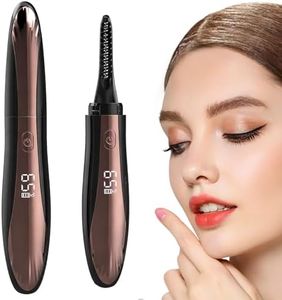 HUAJUN Heated Eyelash Curler, S18 Rechargeable Heated Eyelash Curler, Four Temperature Settings with Digital Display, Smart Automatic Shut-off, Fast Heating, Long-lasting Natural Results, Suitable for Women (Black, S18-141MM)