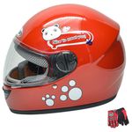 Kids Helmet, Motorcycle DOT Helmet for Kids Boys Girls Children, ATV Dirt Bike Casco (Red)