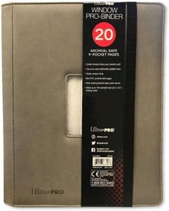 Ultra Pro Premium PRO-BINDER Padded Leatherette 9-Pocket Album with Center Window for Pokemon, YuGiOh, Magic Cards and Photocards! Also for Baseball & Sports Cards! Gray