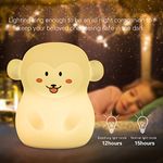 Tekemai Night Light, Night Light for Kids, Safe Soft Silicone Bedside Lamp, Baby Nursery Lamp, 9 Colors with Remote Control, USB Rechargeable LED Multicolor Lamp for Child/Bedroom/Gift - Monkey