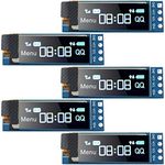 Frienda 5 Pieces I2C Display Module 0.91 Inch I2C OLED Display Module I2C OLED Screen Driver DC 3.3V to 5V(Null)