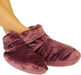 Mars Wellness Heated Microwavable Foot Booties - Microwavable Socks - Herbal Hot/Cold Deep Penetrating Herbal Aromatherapy Wrap Warmer (Mauve)