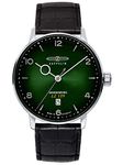 Zeppelin Leather Analog Green Dial Men Watch-80484, Black Band