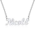 Custom4U Nicole Necklace Girl's Name Pendant with Chain Women Nameplate Jewellery