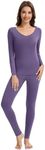 WiWi Thermal Underwear Set for Women Long Johns Sets Base Layer Pajama Thermals Warm Top & Bottom Bamboo Viscose Pjs S-XXL, Lavender, Large