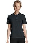 Hanes Women's X-Temp Performance Polo, Black, Medium