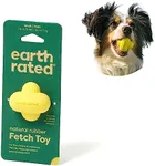 Earth Rated Dog and Puppy Ball, Interactive Fetch Toy for Small, Medium, and Large Breeds, Comes in Multiple Sizes, Made with Natural Rubber, Perfect for Indoor and Outdoor Use, Small, Yellow