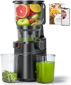 AMZCHEF Cold Press Juicer with 165mm Large Feed Chute, Slow Masticating Juicer for Whole Fruits & Vegetables, Triple Filter, Copper Motor, High Juice Yield, Easy to Clean, Black