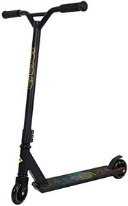 Schildkröt Trotinette Freestyle 360, Aluminium, Modèle d'Entrée de Gamme de Haute Qualité pour les Premiers Tours et Cascades, Roues en PU 100 mm, Design: Space, 510471, Noir