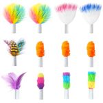 ORSDA 12Pcs Interchangeable Attachments Cat Feather Toys Replaceable Feathers and Fluffy Toy Accessories