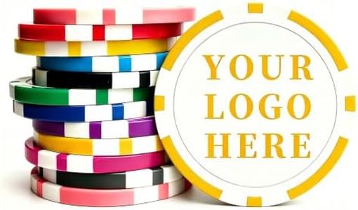 Vooruitgang 100PCS Custom Poker Chips with Logo/Image/Text for Party,Bar,Promotions (Yellow)