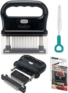 HuaQue Meat Tenderizer Tool, Detachable 48-Blade Stainless Steel Steak Tenderizer Needles for Tenderizing Beef/Chicken/Pork, Dishwasher Safe, Cleaning Brush/User Manual/Recipe Ebook (PDF) Included