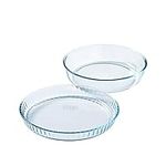 Pyrex® - Bake & Enjoy - Set of a glass flan dish 28 cm and a cake dish 26 cm