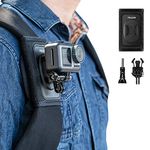 OAHU Backpack Shoulder Strap Mount with Adjustable Shoulder Pad and Base Mount Compatible with GoPro Hero 10/9/8/7/6/5 Black,DJI Osmo Action 2,Insta 360 ONE R and Most Action Cameras (Silicone)