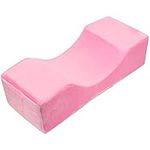 Mekupeu Eyelash Extension Velvet Lash Pillow Beauty Salon Memory Foam Neck Pillow for Lash Extension Grafting Make Up (Pink)