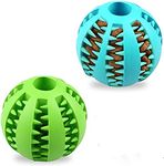 Dog Toy Ball, Interactive Dog Chew Toy Rubber Dog Food Ball,Puppy Teething Toy Dog Food Treat Feeder Tooth Cleaning Ball,Bite Resistant Pet Exercise Interactive Dog Toys -2.75'' *2.75''