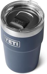YETI Rambler Cup, Vacuum Insulated Stainless Steel Stackable Cup with Magslider Lid, Navy, 16 oz (473 ml)