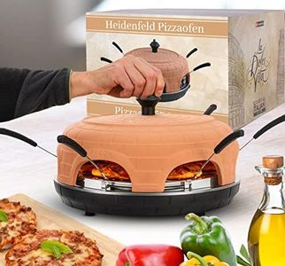 Heidenfeld Pizzaofen | Pizzachef für 6 Personen - 1100 Watt bis 300°C - Backofen - Pizzaofen elektrisch - Pizza Ofen - Pizza Maker - Pizzamaker - Elektro Pizzaofen Raclette - Elektrischer Pizza-Ofen