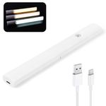 Vicloon Motion Sensor Cabinet Lights, 3 Colors Dimmable Under Cabinet Lights, Under Cabinet Kitchen Lights, USB Rechargeable Cabinet Lights, Magnetic Night Light for Wardrobe, Shelf, Cabinet - 1 Pack