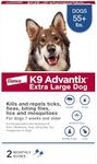 K9 Advantix Flea, Tick & Mosquito Prevention for Dogs Over 55 lbs. | Flea Drops for Extra Large Dogs | Apply Monthly | 2 Treatments