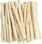 PSK PET MART White Twisted Chew Sticks for Dogs Pack of 1Kg, Chicken, All Life Stages