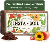 InstaSoil™ Nutrient-Rich Potting Soil for Indoor/Outdoor Plants – Compressed Coco Coir – Just Add Water - Expands to 2 Gallons in 5 Minutes - Perfect for Herbs, Vegetables & Microgreens (1.4lb Brick)