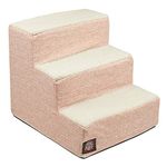 Majestic Pet 78899500262 Portable Pet Stairs | Soft Sherpa Steps Foam Feeling | Steps for Dogs & Cats | Dog & Cat Ramp | Perfect for Bed & Sofa | Indoor Only | Max Weight: up to 250 Lbs