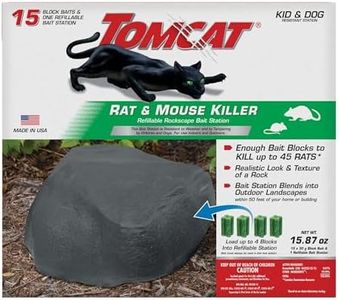 Tomcat Rockscape Bait Station: Rat and Mouse Killer, Discreetly Place Outdoors, Refillable, Kid and Dog Resistant