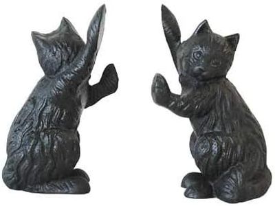 Set of 2 Esschert Design Cast Iron Cat Door Stops