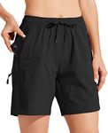 WILLIT Women's Shorts Hiking Cargo Shorts Quick Dry Golf Active Athletic Shorts 7" Lightweight Summer Shorts with Pockets Black M