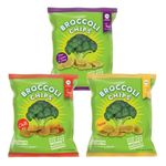 NEW! Broccoli Chips - Variety Flavours (Single Bags x24) - Cheese + Chilli + Sour Cream & Chive. Healthy Snacks by Growers Garden | Vegan Crisps | Dairy Free | Lunchbox Snack | Vegetable Crisps