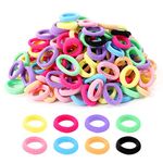 Hanyousheng 200 Pcs Baby Hair Bands, Multicolor Toddler Hair Bobbles, Baby Hair Bobbles, Toddler Hair Bands, Seamless Elastic Hair Bands, Baby Hair Ties, for Baby Girls Kids Toddlers