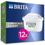 BRITA MAXTRA PRO Limescale Expert Water Filter Cartridge 12 Pack (New) - Original BRITA Refill for Ultimate Appliance Protection, reducing impurities, Chlorine and Metals