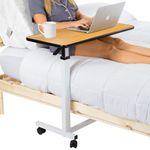 Vive Overbed Table (XL) - Hospital Bed Table - Swivel Wheel Rolling Tray - Adjustable Over Bedside Home Desk - Laptop, Reading, Eating Breakfast Cart Stand - Bedridden, Elderly