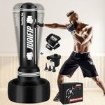 NZQXJXZ Freestanding Punching Bag with Boxing Gloves and Electric Air Pump - 69” Punching Bag with Stand Adult, Women Men Standing Boxing Bag Inflatable Kickboxing Bag for Training MMA Thai Fitness