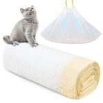 TIMESETL 30Count Cat Litter Box Liners, Cat Litter Box Trash Bag with Drawstring, Cat Litter Pan Liners Cat Litter Waste Receptacles Bags for Cleanpethome Self-Cleaning Cat Litter Box, 20/Roll&10/Roll