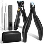 Toenail Clippers for Thick & Ingrown Nails, Professional Nail Clipper Set with Pedicure Tool, Super Sharp Fingernail Cutter with Catcher, Podiatrist Toe Nail Clippers Kit for Seniors, Men & Women