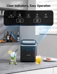 HiCOZY Countertop Ice Maker – Portable, Self-Cleaning, 12kg/24hr, Black