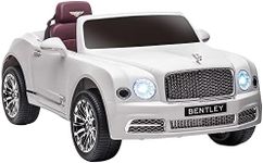 HOMCOM Bentley Mulsanne Licensed Kids Electric Ride On Car 12V Powered Toy Car w/Remote Control, Music, Horn, Lights, MP3 Slot, Suspension Wheels, for Ages 3-6 Years - White