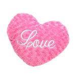 Heart Shaped Cushion Cover Soft Pile Heart Decorative Pillow Cute Heart Plush Cushion Heart Throw Pillows for Bed Sofa Romantic Girls' Women Gifts (Pink, 22x25cm)