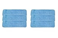 LTWHOME 18" Microfiber Commercial Mop Refill Pads in Blue Fit for Wet or Dry Floor Cleaning (Pack of 6)