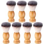 7Pcs Men Shaving Brush Wood Handle, Professional Salon Tools Hand Crafted Shaving Brush Wood Handle Shave Brushes Handmade Nylon Hair Brush for Men