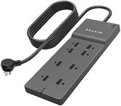 Belkin 8-Outlet Surge Protector w/ 8 AC Outlets & 8ft Long Flat Plug, UL-listed Heavy-Duty Extension Cord for Home, Office, Travel, Computer Desktop, Laptop, Phone Charger - 2,500 Joules of Protection