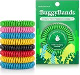 BuggyBands Mosquito Bracelets, 12 Pack Individually Wrapped, DEET Free, Natural and Waterproof Band