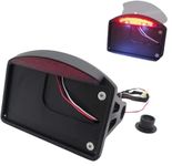 XHT Motorcycle Black Side Mounted Flat License Plate Bracket w/Led Tail Light Brake Light 1" Axles for H-D Dyna Glide Fat Bob Street Bob