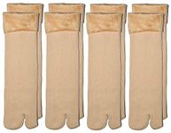 STARVIS Velvet Fleece Fur Winter Snow Thermal Thumb socks for Women, Men and Girls (Pack of 4 Pairs, Beige)