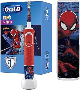 Oral-B Spazzolino Elettrico Ricaricabile Bambini Spiderman Marvel +3 Anni, Delicato sulle Gengive, Utilizzabile con Disney Magic Timer, 1 Testina, 1 Spazzolino, 1 Custodia da Viaggio, Idea Regalo