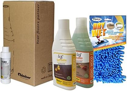 Chimiver Kit Pulizia parquet oliati. Set per la Manutenzione/detergenza di Pavimenti in Legno oliati: 1L LIOS Soft Balm+1L LIOS Kronos+1 Panno Microfibra Dry Wet+200ml in Omaggio di Ceramic Cleaner